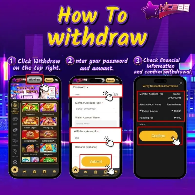 how to withdraw 